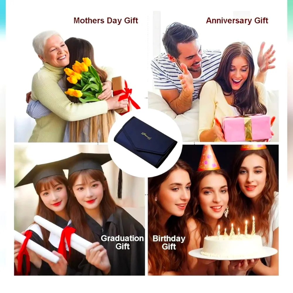 Travel Jewelry Organizer Bag, Foldable Jewelry Roll for Earrings, Necklace, Ect - Picture 5 of 5